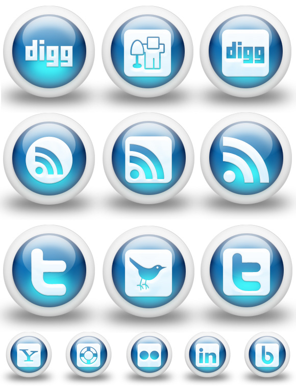 35+ Circular Social Media Icon Sets