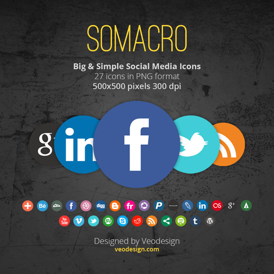 35+ Circular Social Media Icon Sets