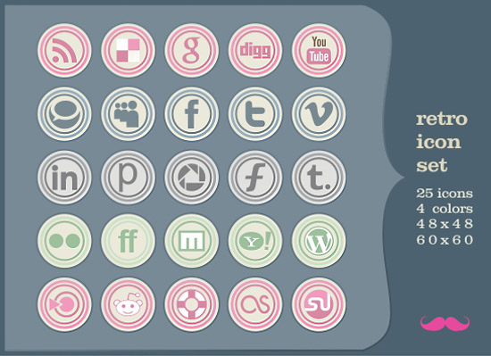 35+ Circular Social Media Icon Sets