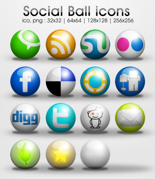 35+ Circular Social Media Icon Sets