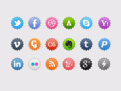 35+ Circular Social Media Icon Sets