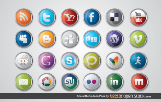 35+ Circular Social Media Icon Sets