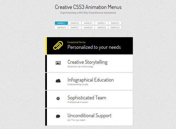 animation menus 38 Inspiring CSS3 Animation Demos