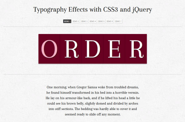 typography effects 38 Inspiring CSS3 Animation Demos