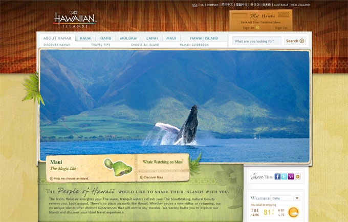 Hawaiis 20 Amazing Travel Website Designs