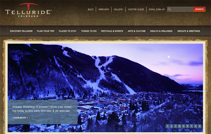 Telluride Hotels 20 Amazing Travel Website Designs