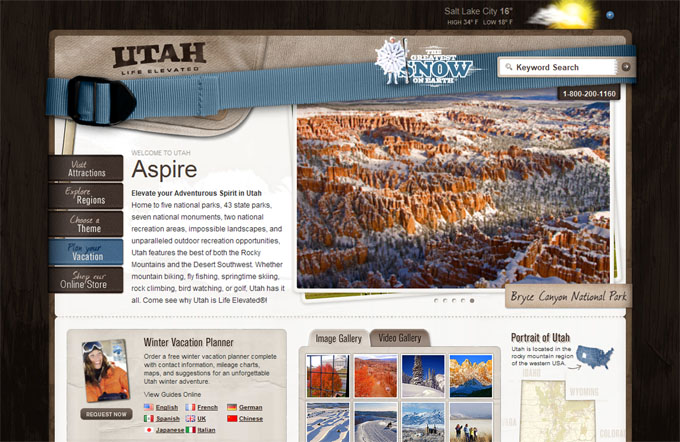 Utah.travel 20 Amazing Travel Website Designs