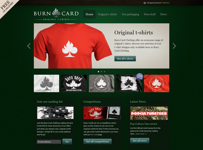 Burn Card Clothing 50 Top Designs Of Green Websites