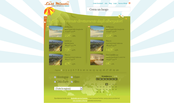 Open Last Minute Offerte Hotel Alberghi BB Agriturismo per novembre e dicembre 2011 50 Top Designs Of Green Websites