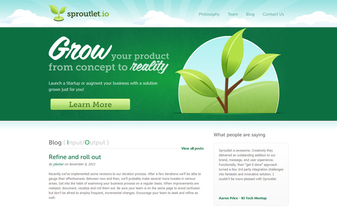 Sproutlet Growing Apps 50 Top Designs Of Green Websites