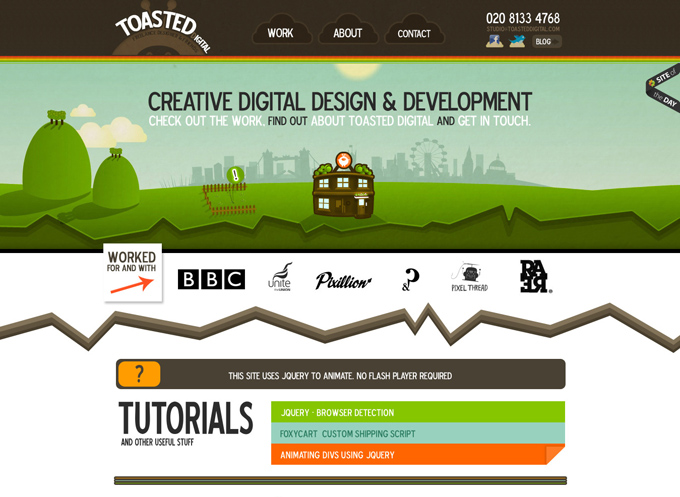 Toasted Digital Web Design London Sam Clarke 50 Top Designs Of Green Websites