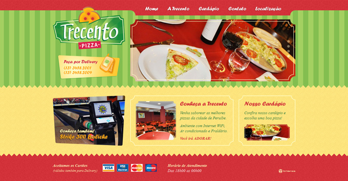 Trecento Pizza 50 Top Designs Of Green Websites