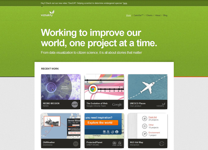 Vizzuality Envisioning life 50 Top Designs Of Green Websites