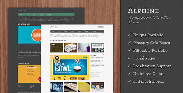 alphine 60 Awesome Wordpress Themes of February 2012