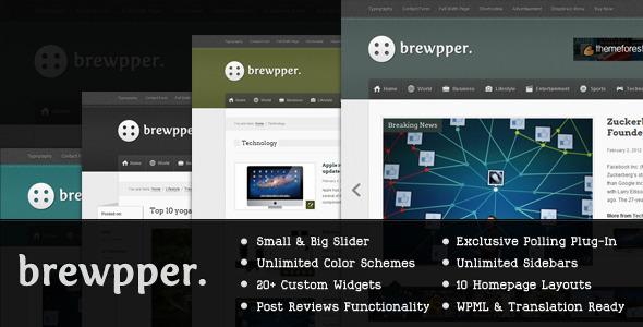 brewper 60 Awesome Wordpress Themes of February 2012