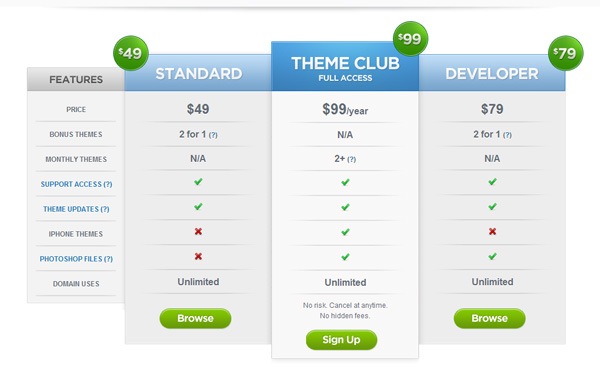 hello themes 30 Great Examples of Pricing Plans and Tables