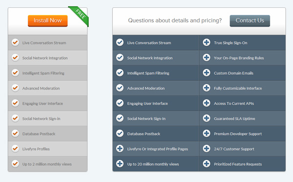 livefyre 30 Great Examples of Pricing Plans and Tables