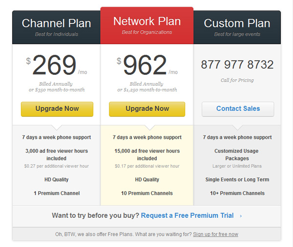 livestream 30 Great Examples of Pricing Plans and Tables