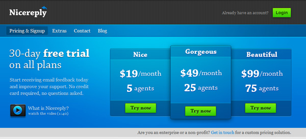 nicereply 30 Great Examples of Pricing Plans and Tables