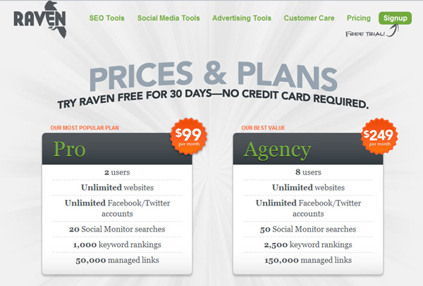 raventools 30 Great Examples of Pricing Plans and Tables