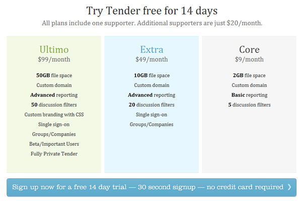 tender 30 Great Examples of Pricing Plans and Tables