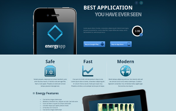 Energy App - Landing Page