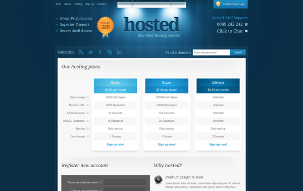 Hosted Landing Page