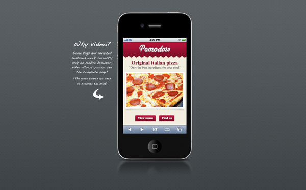 Pomodoro iPhone Landing Page