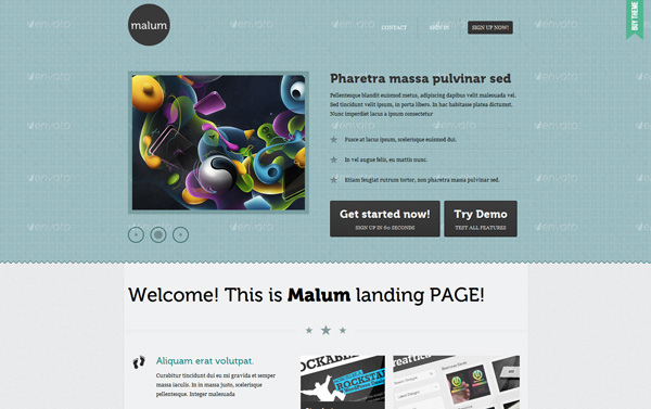 Malum landing page HTML template