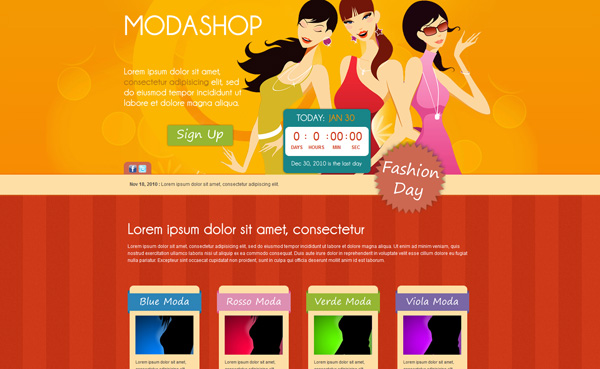 Modashop - Attractive Landing Page Template