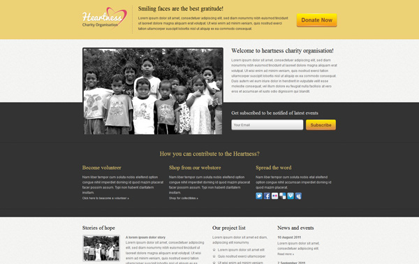 Heartness - Fundraising / Donation Landing Page