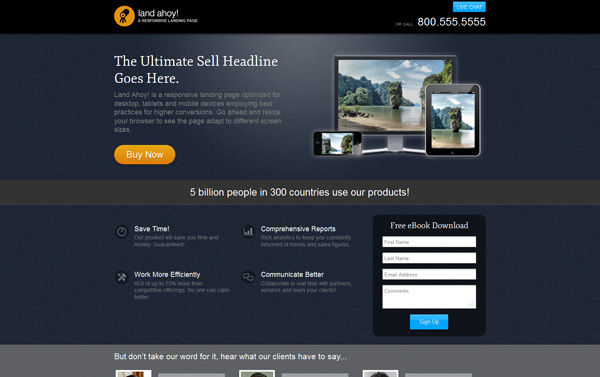 Land Ahoy - A Responsive Landing Page Template