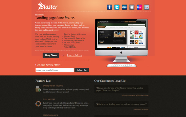 Blaster Landing Page Package