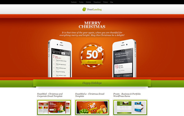 Feast Landing - Responsive, Christmas landing page