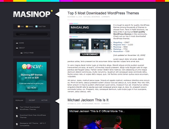 Masinop 35 Free and Professional looking WordPress Themes