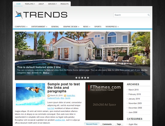 Trends 35 Free and Professional looking WordPress Themes