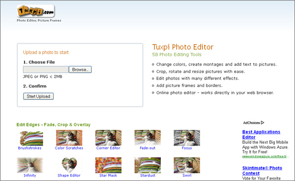 Online photo editing tool