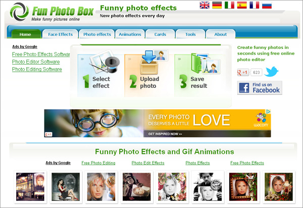 Online photo editing tool