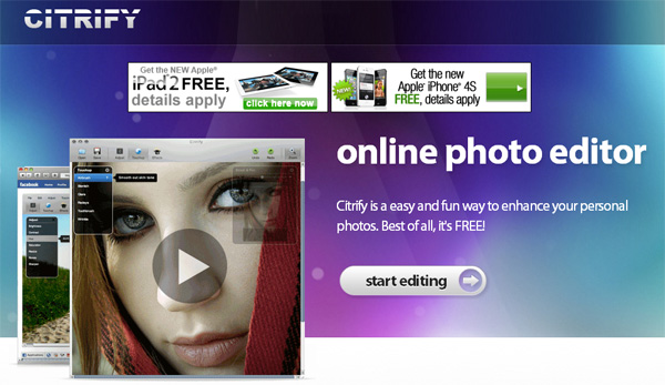 Online photo editing tool