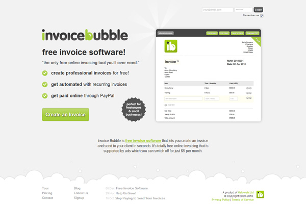 invoice bubble1 30+ Fresh and Popular Web Application Websites