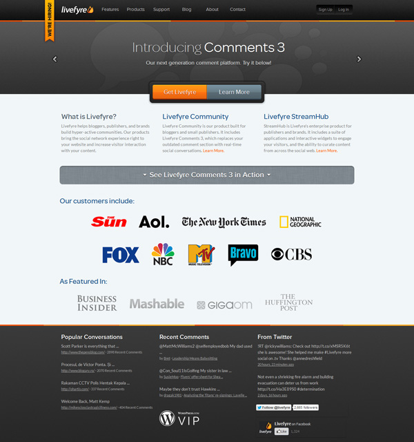 livefyre 30+ Fresh and Popular Web Application Websites