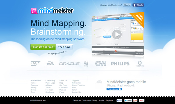 mind meister 30+ Fresh and Popular Web Application Websites