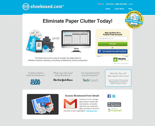 shoeboxed 30+ Fresh and Popular Web Application Websites