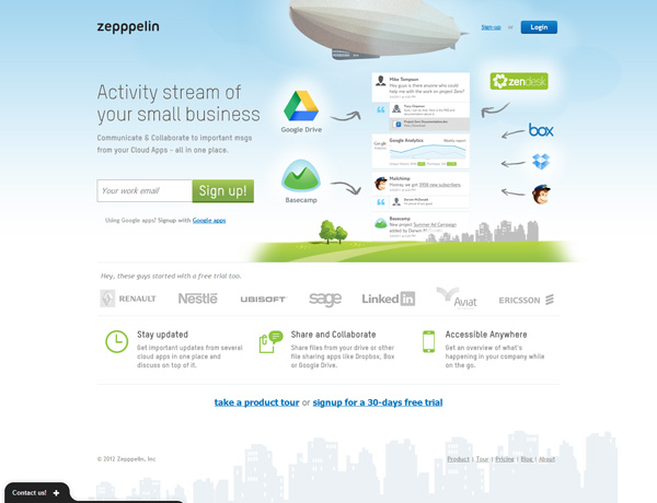 zeppelin 30+ Fresh and Popular Web Application Websites