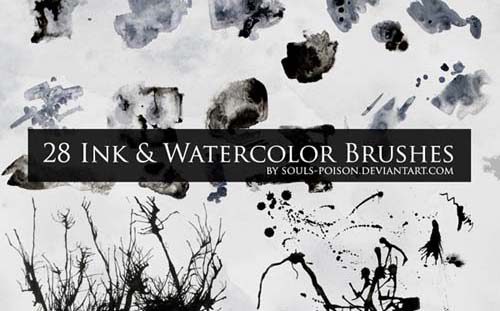 ink and watercolor photoshop brushes