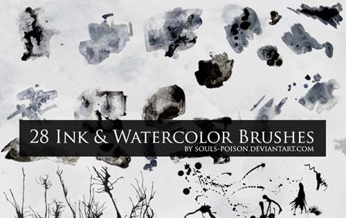 ink and watercolor photoshop brushes