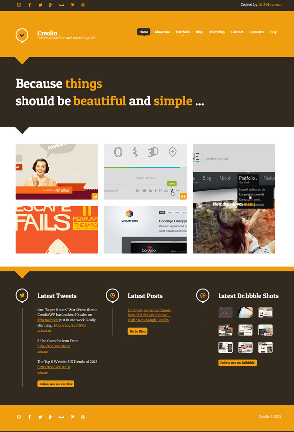 creolio 25 Excellent Premium WordPress Themes of December 2012