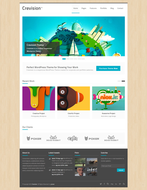 crevision 25 Excellent Premium WordPress Themes of December 2012