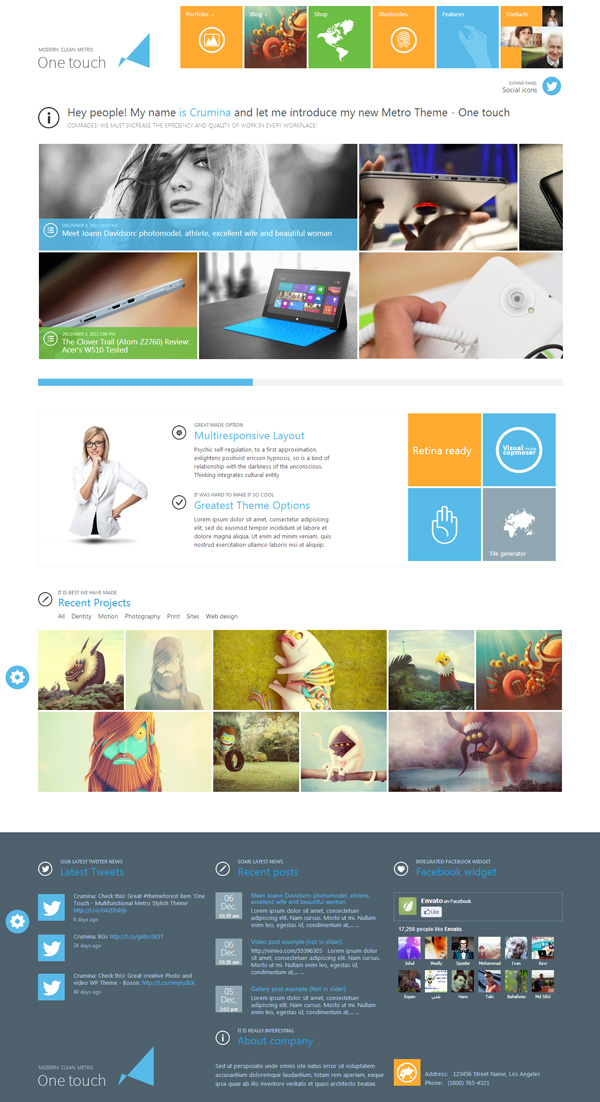 one touch 25 Excellent Premium WordPress Themes of December 2012