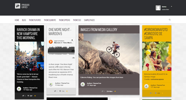 press grid 25 Excellent Premium WordPress Themes of December 2012